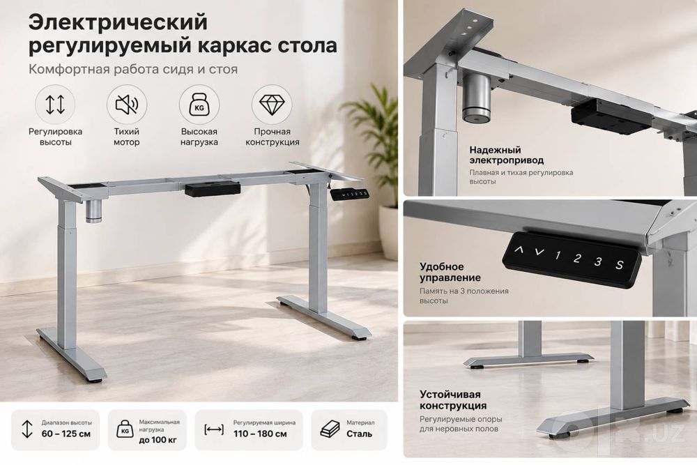 Электрически регулируемый каркас стола