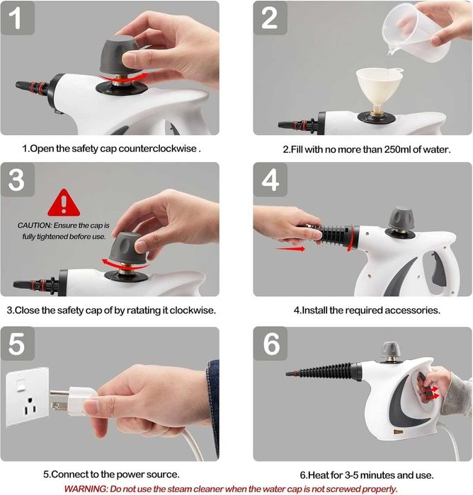 Ръчна парочистачка Kresal  за много повърхности с 12 броя аксесоари