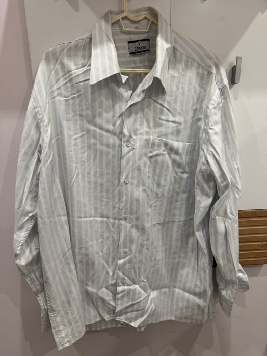 Светла раирана мъжка риза - с дълъг ръкав