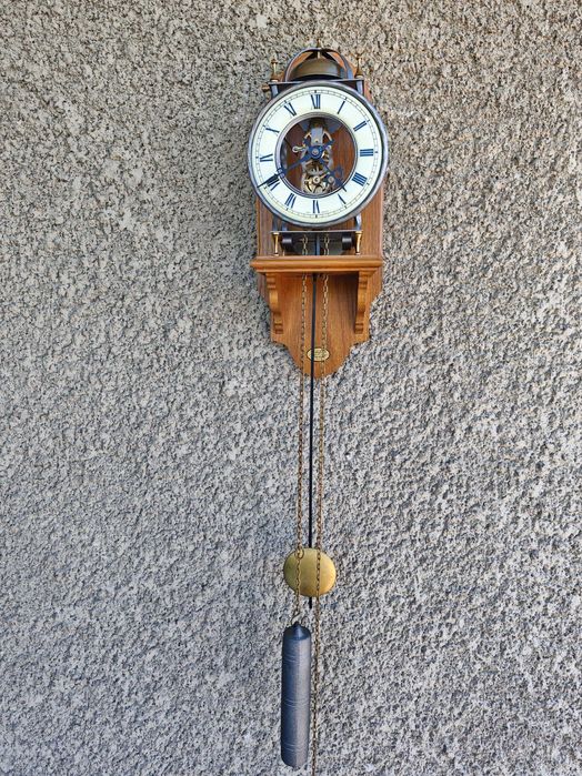 Стенен часовник с тежести - Tempus Fugit - Skeleton- Germany -1980"г