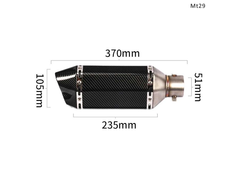 Evacuare AKRAPOVIC, toba sport pentru motocicleta 370mm, carbon