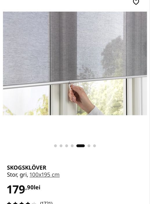 Set Jaluzele 2 buc. ikea SKOGSKLÖVER Stor, gri, 100x195 cm