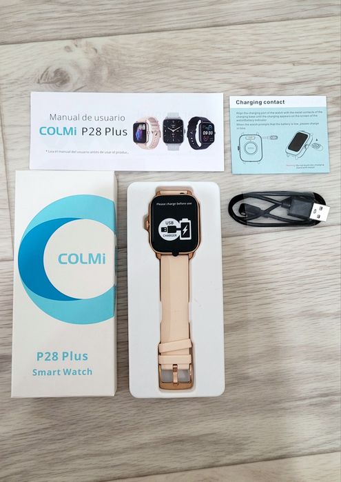 Смарт-часы COLMI P28 Plus золотистый-бежевый
