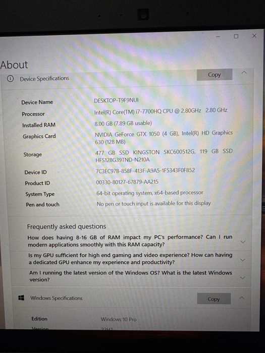 Laptop Gaming Asus Rog GL503VD