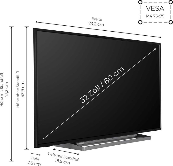 Toshiba 32WD3C63DA/2 HD-Ready HDR - Smart TV