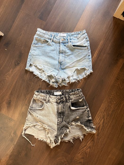 Къси панталонки Zara, Bershka, дънки, жилетка Mango
