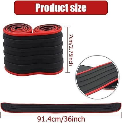 Лайсна Протектор гумен за багажник 90 x 7cm с червен кант №3054