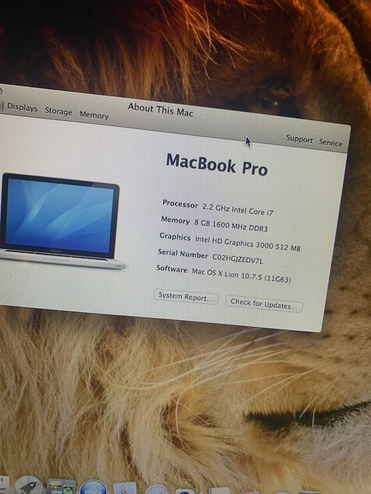macbook pro i7 ssd 8 gb ram