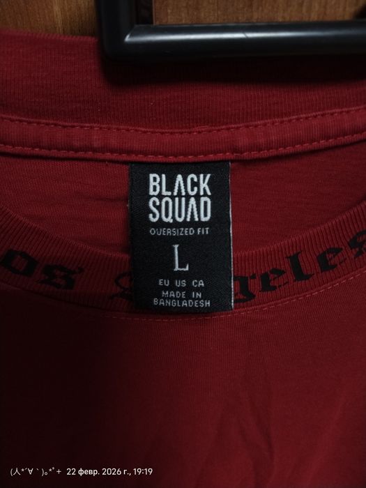 Красный Лонгслив. black squad. NewYorker