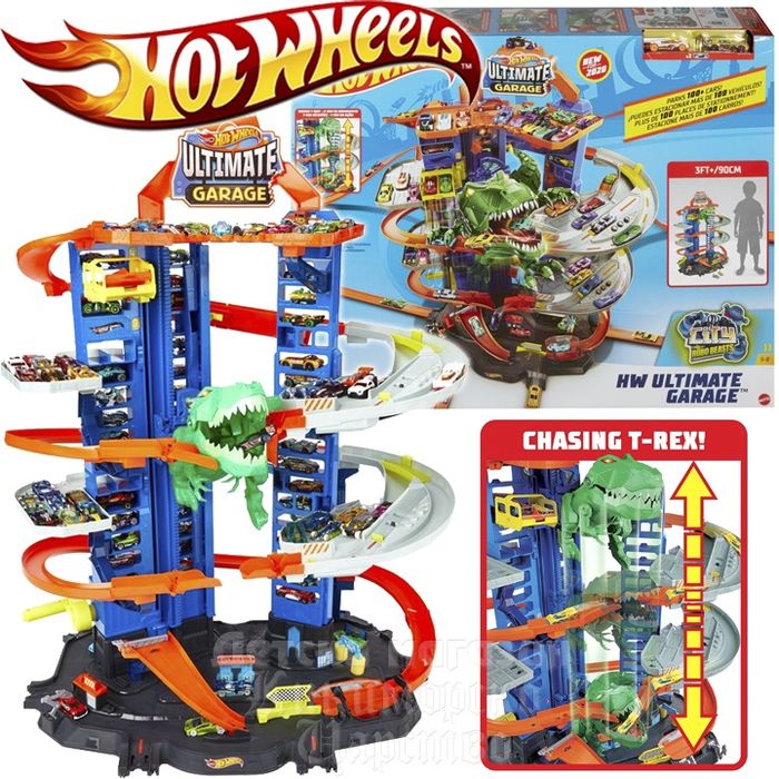 Hot Wheels CITY Комплект за игра "МЕГА Гараж с Т-РЕКС
