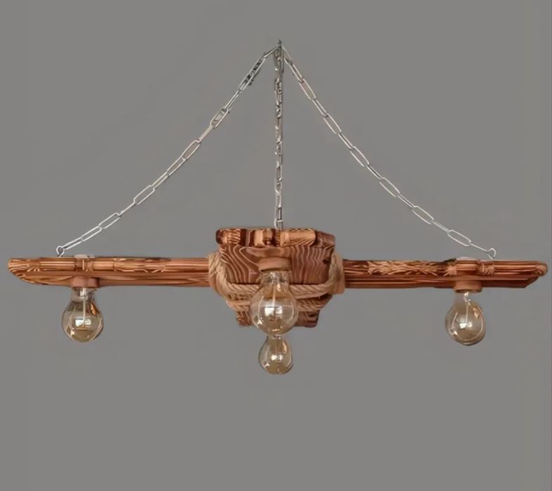 Люстра подвесная деревянная Loft  (ручная работа)