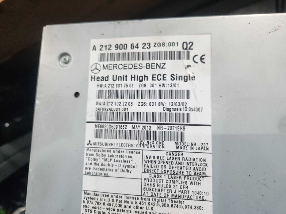 cd player navigatie Mercedes A2129006423 W212 E250 E220 E350 E200 face