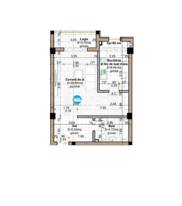 Apartament 2 camere de vanzare Mall Moldova