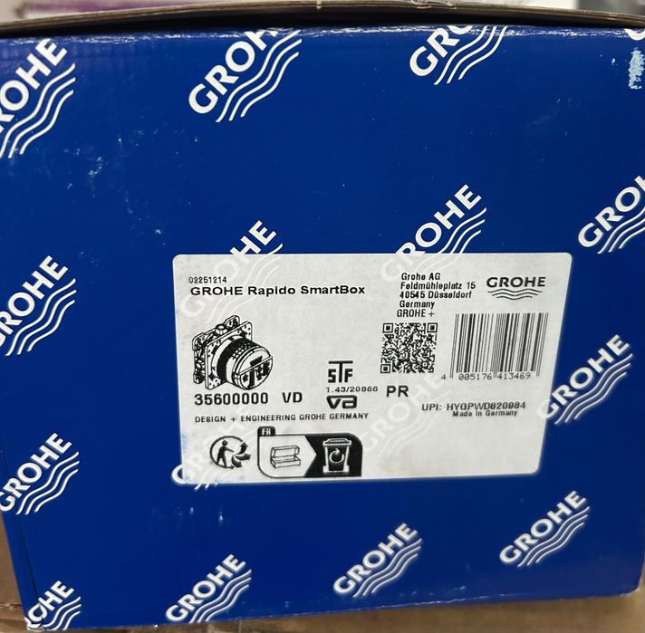 Set sistem de dus Grohe Eurocube, încastrat, 250mm, 1 functie, crom