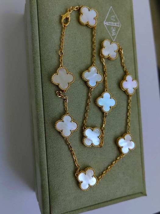 Дамско колие с 10 детелини от бял седеф, Van Cleef & Arpels VCA