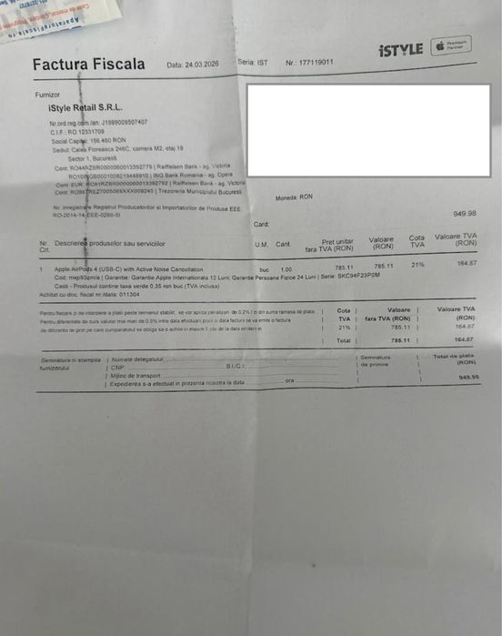 AirPods 4 cu anularea activă a zgomotului