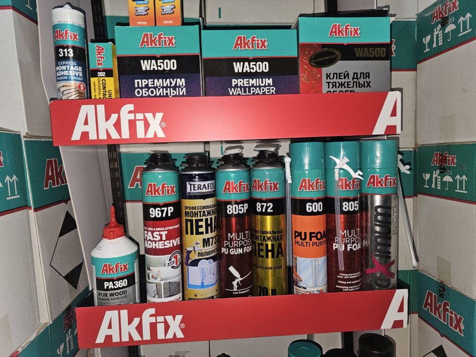 Akfix va Somafix germetik mahsulotlar optom skladan