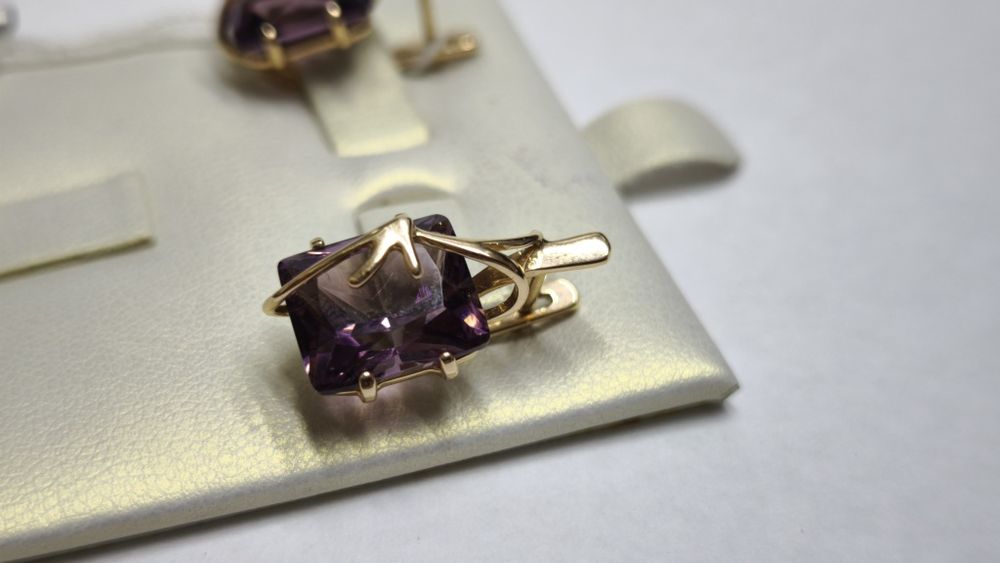 Серьги с аметистом