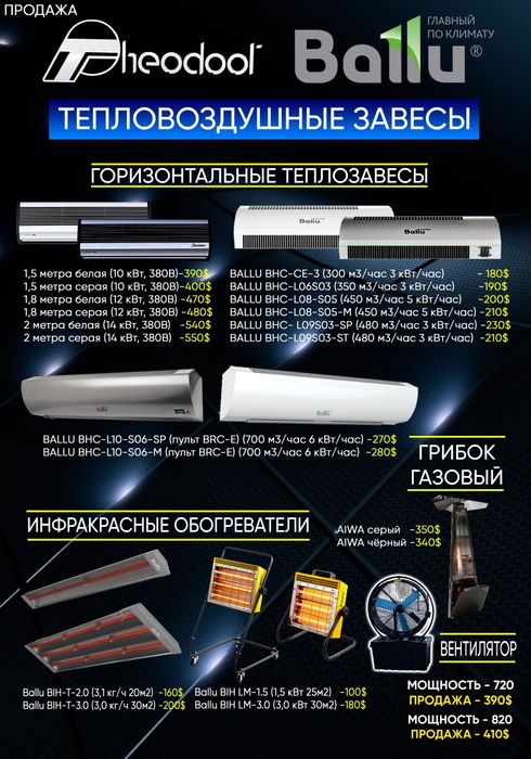 Тепловая завеса  Ballu Россия