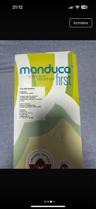 Sistem purtare Manduca