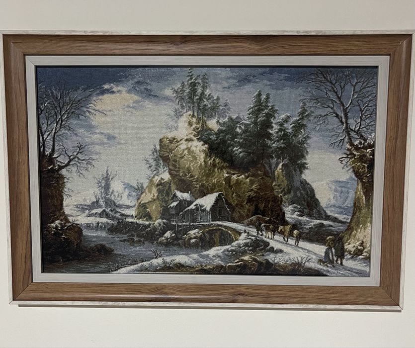 Ръчно шити Гоблени - "Зима в Апенините" и "Момичето с мандолината"