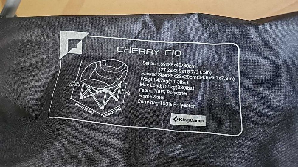 KingCamp Moon Chair, сгъваем къмпинг стол, здрав, подплатен