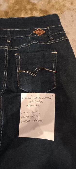 Fusta midi jeans elastica Lee Cooper, măsura M, impecabila