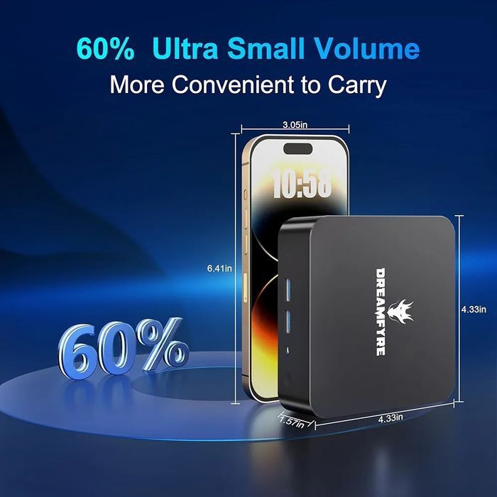 DREAMFYRE Мини PC Компютри 16GB DDR4 512GB SSD, 12-инчов N95