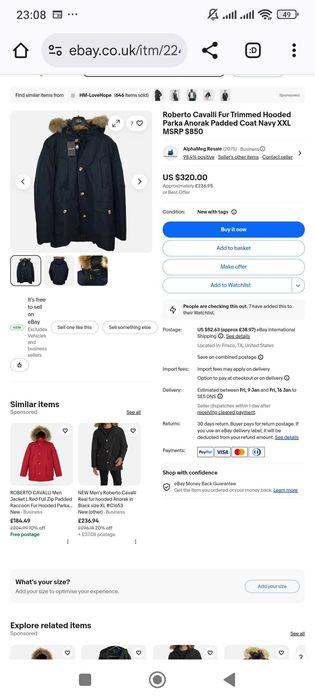 Стильная мужская куртка Roberto Cavalli. Оригинал. Новая из Европы
