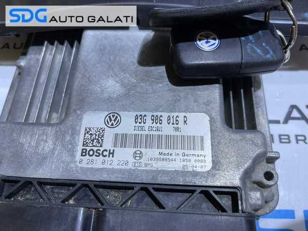 Kit Pornire ECU Calculator Motor Cip Cheie Ceas Bord Imobilizator VW Golf 5 Plus 1.9 TDI BKC 2004 - 2008 Cod 03G906016R 0281012220 [L3025]