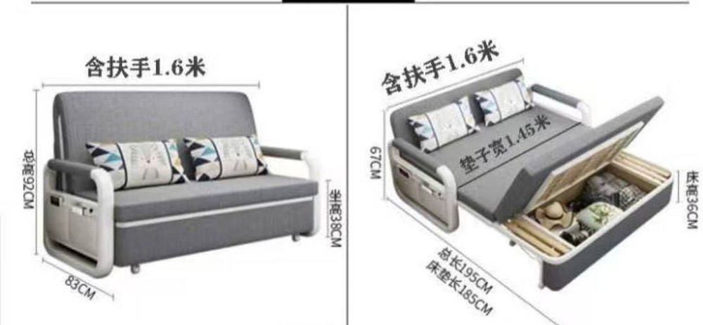Transformatsiyalanuvchi Divan-Krovat Premium Grey