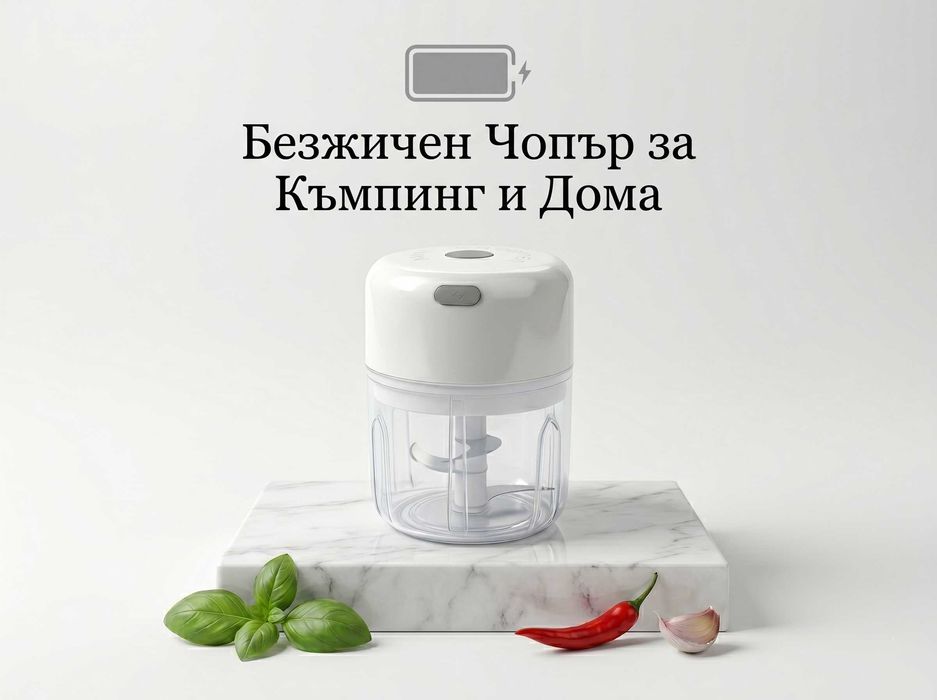 Електрически чопър за месо и зеленчуци безжичен USB блендер за къмпинг пътуване НОВ
