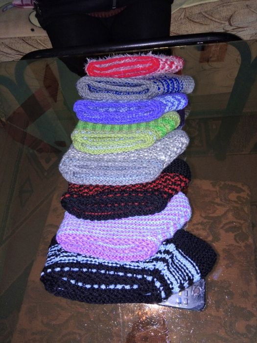 Ръчно плетени терлици  от вълна.