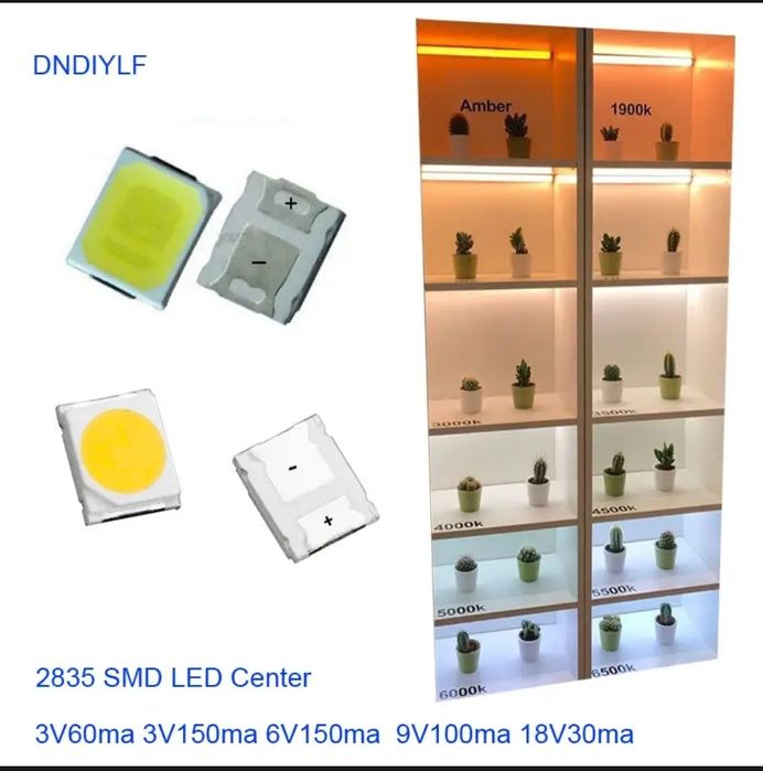 ЛЭД чипы разных видов.