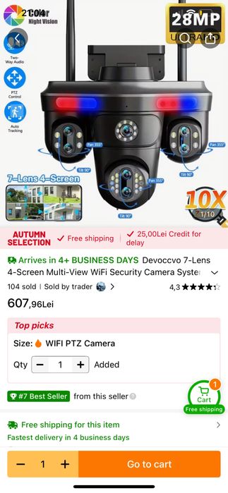 camera de supraveghere ultra performanta cu 7 lentile x10 zoom