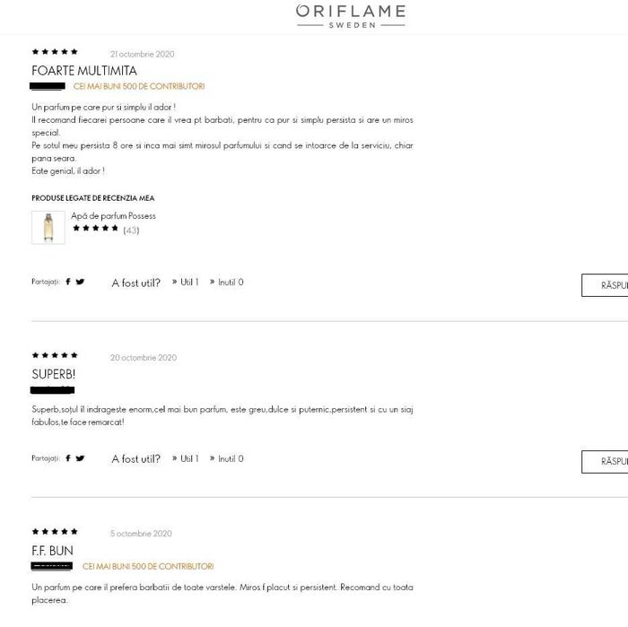 2 x Apă de parfum pentru el Possess The Secret Man (Oriflame)