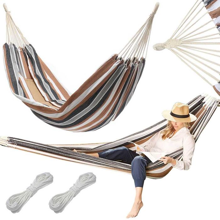 Градински хамак ХЛ размер, 200х150 см, калъф за съхранение, до 200 кг