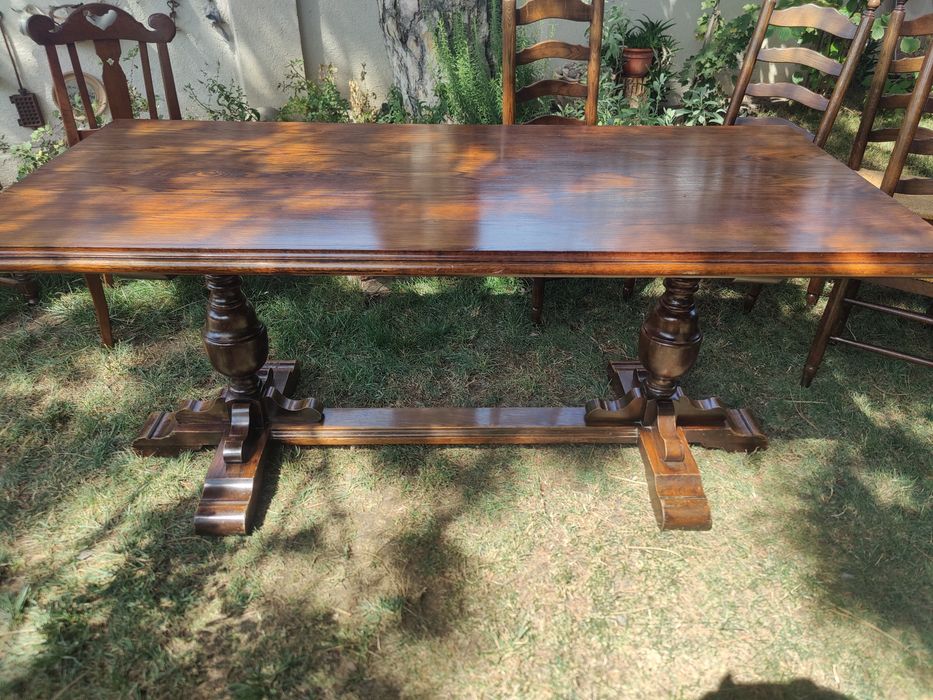 Masă veche 183 x 85 din lemn masiv de stejar