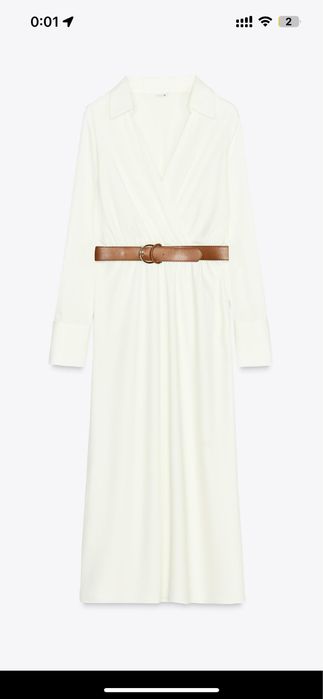 Нова сатенирана рокля Zara + колан