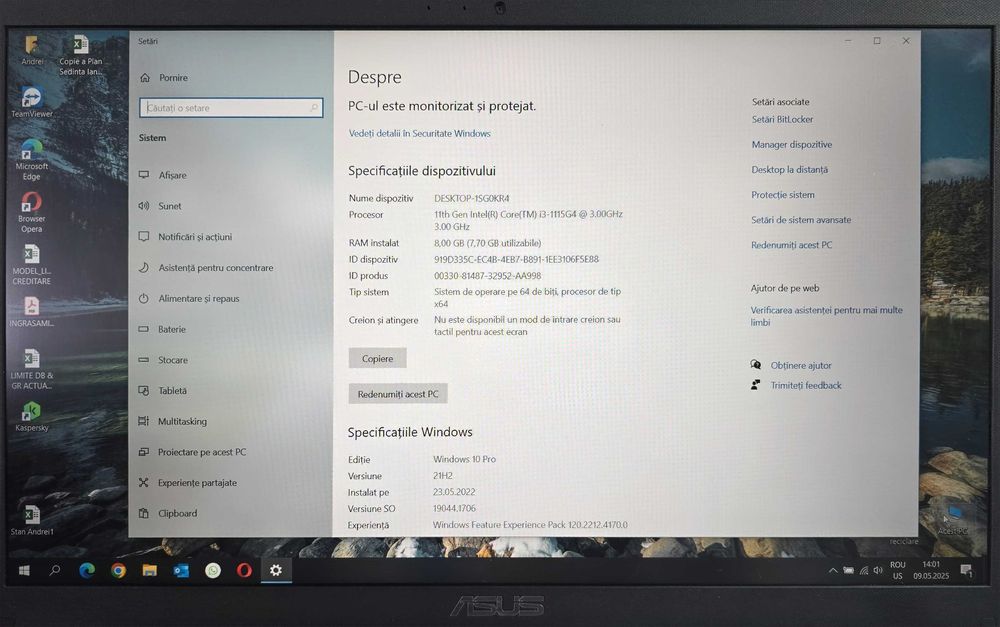 Laptop ASUS Notebook X515EA-BQ950 - 8GB RAM, 256GB SSD
