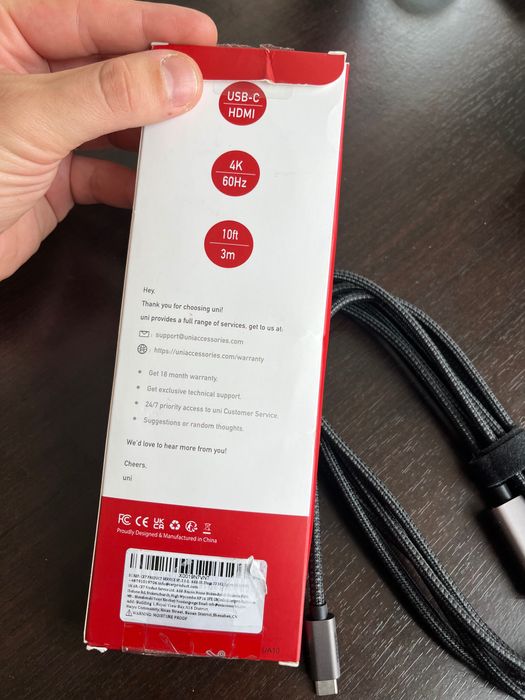 Текстилен кабел usb-c към hdmi