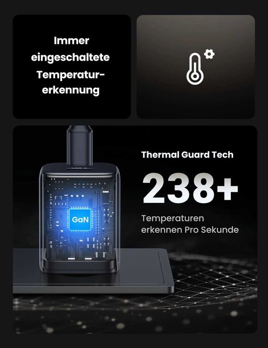 Încarcator UGREEN Nexode 35W 2 in 1 GaN v2 perfect pentru Iphone 16 Pro Max,  Galaxy S24 Ultra