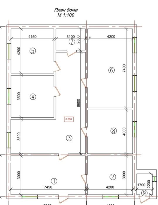 Уй улкен, 4 бөлмелі срочно сатылады