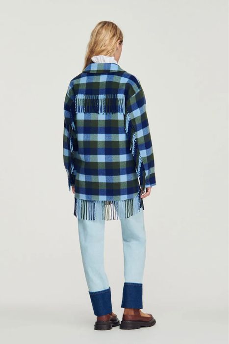 Jachetă Sandro din lână cu franjuri