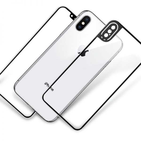 SET Folie Sticla Full fata spate APPLE iPhone 11 Pro Max margine metal