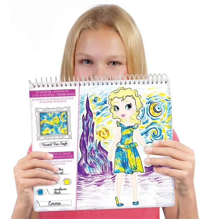 Моден скицник с готови модели и блестящи стикери Crayola