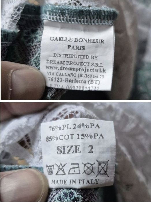 Maieu Exclusivist Gaëlle Bonheur Paris - Fabricat în Italia - M / 38