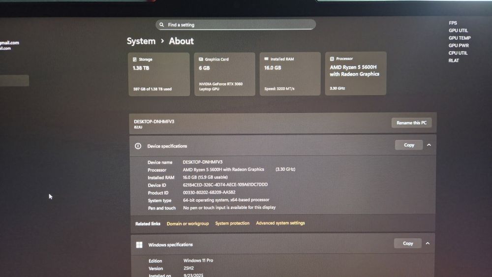 Lenovo Legion 5 15ach6h with RTX 3060 6GB and Ryzen 5 5600h