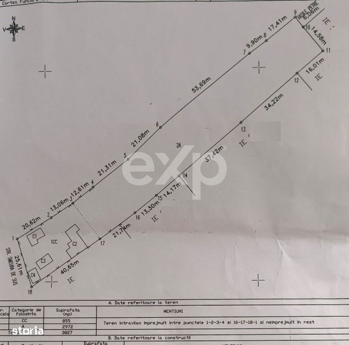 Teren intravilan de vanzare – Mosoaia, Sat Smeura | 3.827 mp |