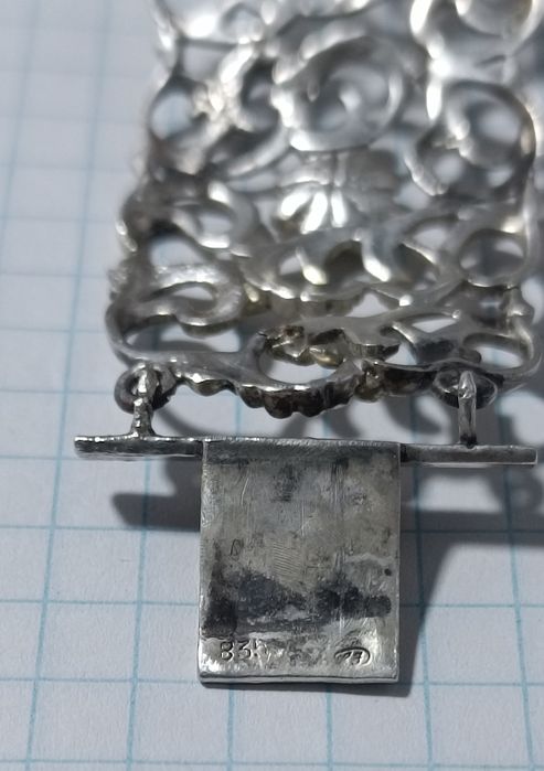 Серебряный браслет 925 проба Европа 60е годы .